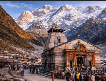 Himalayan scenery at Kedarnath Temple